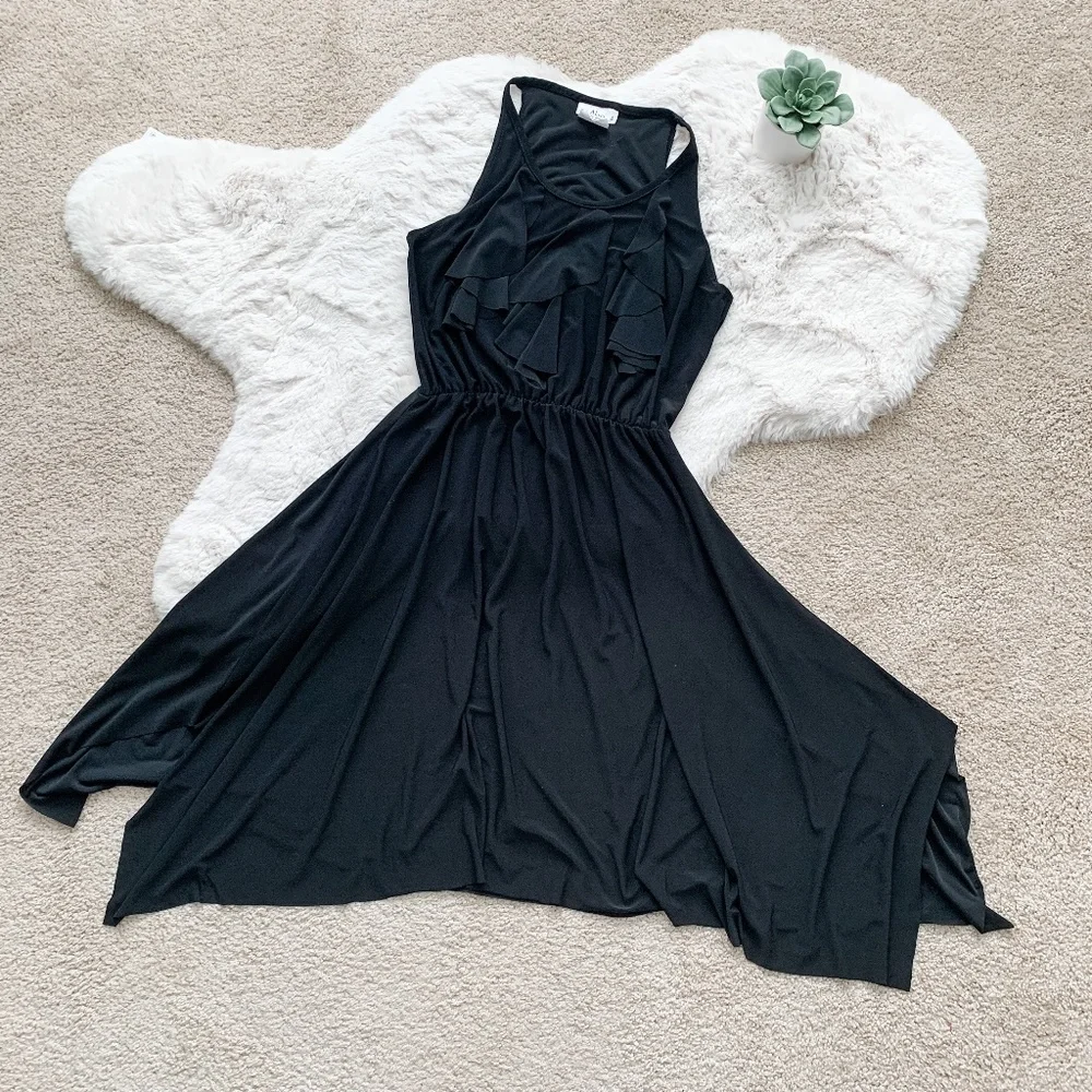 Abria Black Asymmetrical Sleeveless Dress- Size Small - Picture 1 of 9
